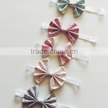 Hottest Floral Print Headband 100% Cotton Baby Headband Girl Flower Head Wrap photo-6