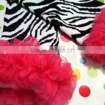2014 Wholesale Baby Leggings Baby Leg Warmers Monster Gloves Pink Zebra Cotton Ruffle Leg Warmers For Kids photo-4