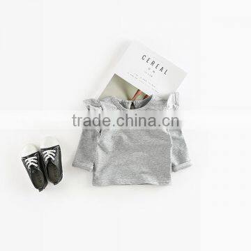 5pcs/lot New Girls T-shirts Flying Sleeve Cotton Bow Toddler Kids Girl Tee Baby Infant Tops photo-2