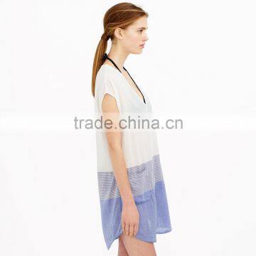 Pocket Women Sexy Romantic Sleepwear in Metallic Stripe photo-3