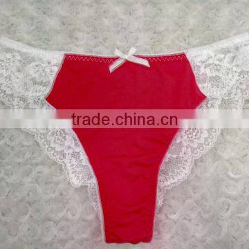 High Fashion Style Red Match White Lace Sexy Ladies Bra Panty Set photo-3