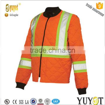 orange hi-vis taped bomber workwear jacket