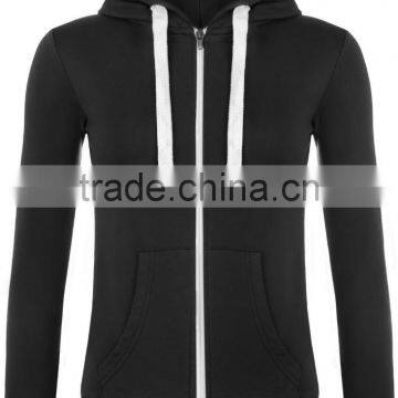 Women's Hoodies Pocket Zip-up Pure Color Blouse photo-3