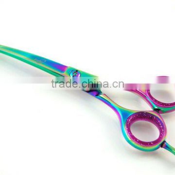 Pet Dog Grooming Shears Sissors CURVED TITANIUM COATED