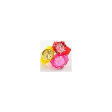 Colorful Custom Silicone Wristband Watch Embossed / Silicone Watch Strap