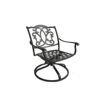 Cast Aluminum Furniture Dining Banquet Swivel Chair For Outdoor Use