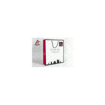 CMYK Printing Black PP Handle Art Paper Bags With LOGO Matte Lamiantion