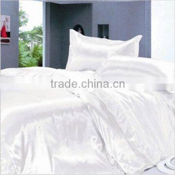 Luxury White silk satin duvet cover set