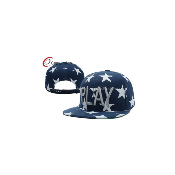 Allover Printed Star Wool Baseball Caps With White 3D Embroidery