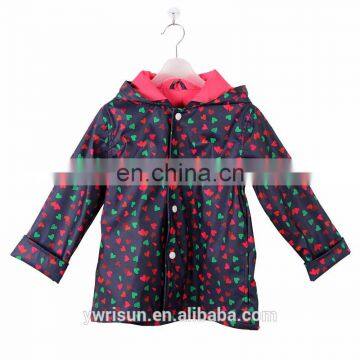 PUKR17002 Custom PU Windproof Rain Coat For 2-10 Y For Children