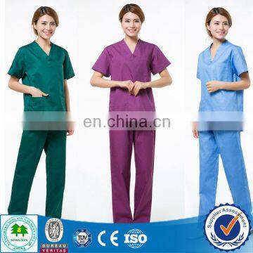 China OEM Print scrub top/Top scrub suits/Printed medical scrub tops for hospital staff uniforms