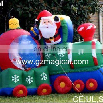 outdoor inflatable Christmas santa in train