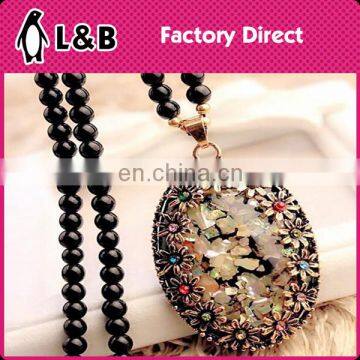 2016 Fashion Handmade Round Square Triangle Fancy Cheapest Pendant Handmade Chunky Bead Necklace photo-4