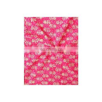 Fuchsia Hand Block Discharge Printed Fabric