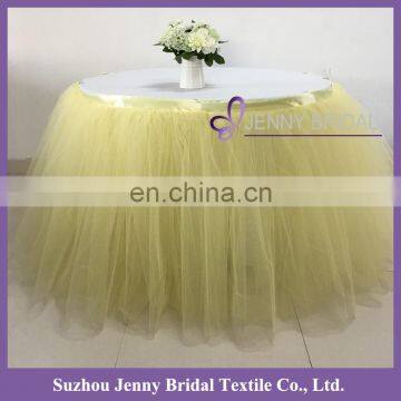 TS091#7 yellow tulle hawaiian table skirt images tutu table skirt