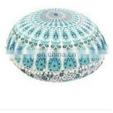 Indian Mandala Beans Bag Cotton Throw Ottoman Floor Cushion Cover