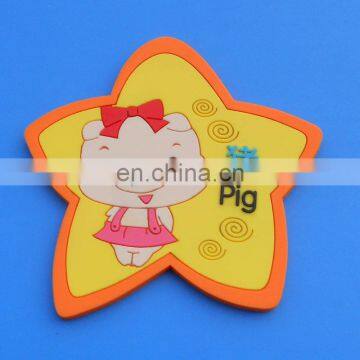 lovely pig star shape pvc rubber cup coaster for business gifts