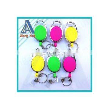 BADGE REEL CARABINER RETRACTABLE RECOIL YOYO SKI PASS ID CARD HOLDER KEY CHAIN