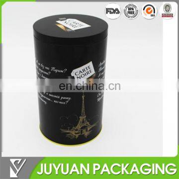 2015 Hot sale cylinder tin container for coffee can tin packaging