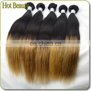 2014 Superstar Beyonce Style Unprocessed Raw Two Tone Ombre Virgin Brazilian Silky Straight Remy Human Hair Wef