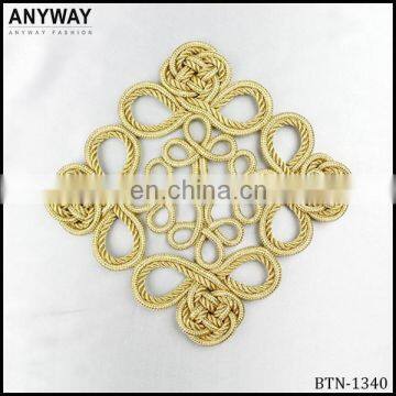 Chinese style golden cord thread button for classical coats for sale