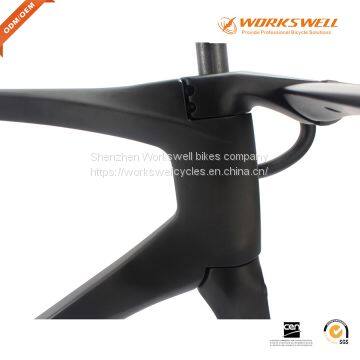 2018 Full Carbon Bicycle Frame 25C Tire Aero Frameset 1-1/8