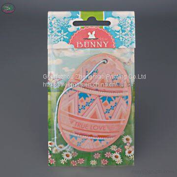 cherry design  paper air freshener with long-lasting fragrance with a white string in a professional factory