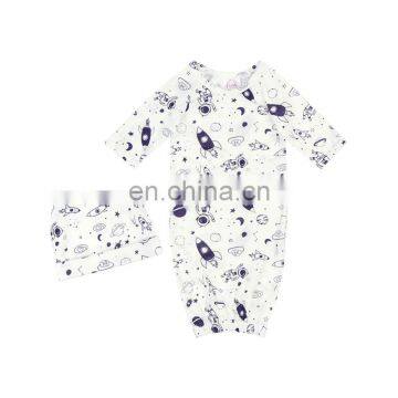 Newborn Baby Boy Gown Sleep Sack Soft Baby Boy Sleep Wrap Bag With Hat Suit Summer photo-3