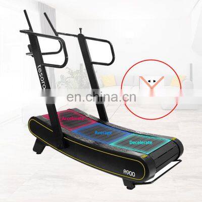 Manual Mechanical Curved treadmill & air runner running machine suitable for HIIT fitness equipment with one year warranty