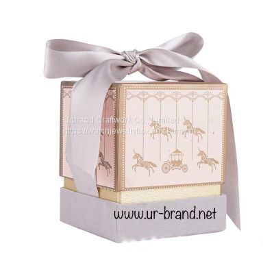 High-grade wedding gift box wedding candy packaging double door gift box with hand gift