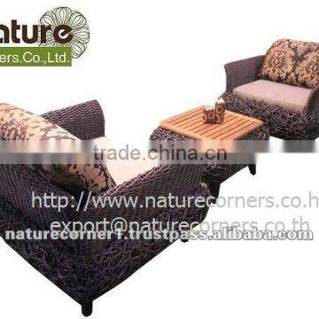 TF1080 Outdoor Rattan Chair and Side table with Teak wood top