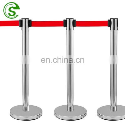 Guangzhou supplier retractable belt handrail stanchions Pole with logo