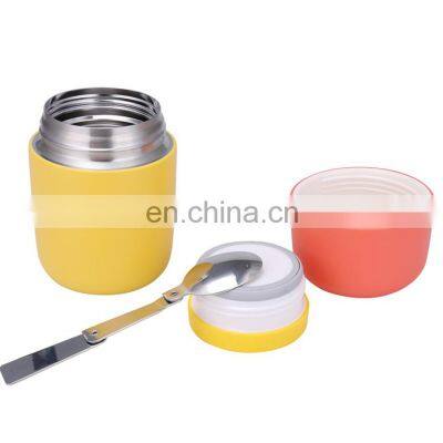 stainless steel long-lasting insulation lunch box food jar with spoon double wall vacuum lunch box