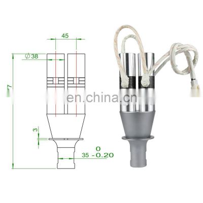 Lingke 20kHz 2600W ultrasonic transducer and booster welder plastic