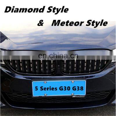 Black Silver Diamond Front Kidney Grille Fit for BMW G30 G38 New 5 Series 2017-