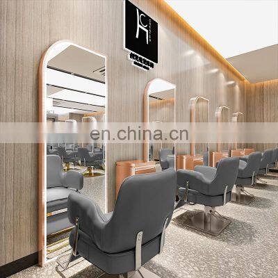 Beauty Salon Barber Wall Mirror with LED Changing Color Light