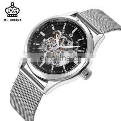 MG.ORKINA MG078 Mens Business Stainless Steel Mesh Strap Automatic Mechanical Men Watches Wristwatches photo-4