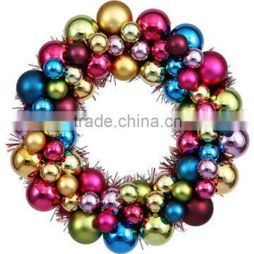 New design 12inch 24 inch 36 inch colorful christmas ball wreath