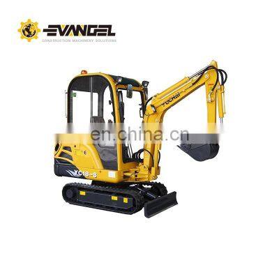 YuChai stock cheap price mini 1.8 ton excavator zero tail YC18SR YC18-8 micro digger for sale