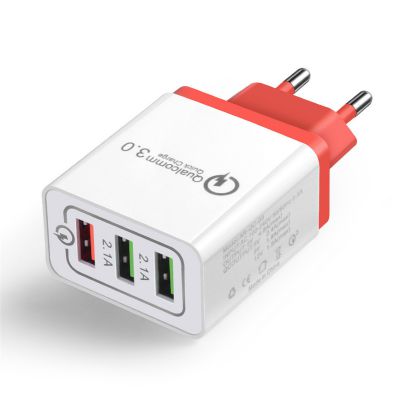 QC3.0+1A EU US Wall Charger USB Plug 3 USB Port Universal Travel Adapter for iPhone for Samsung for Huawei