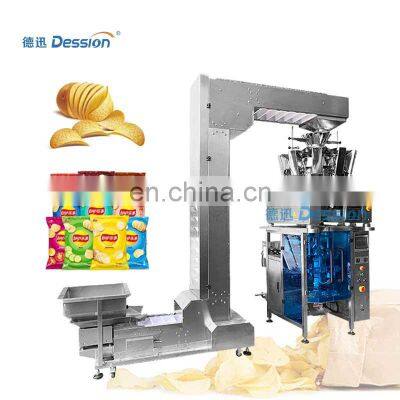 High-accuracy multihead plantain chip puff chip potato chip pouch packing machine