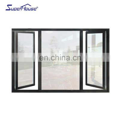 Australia Standard Hurricane Impact windproof Casement Insulated Window for Home Casement Window with Fixed Glass Design