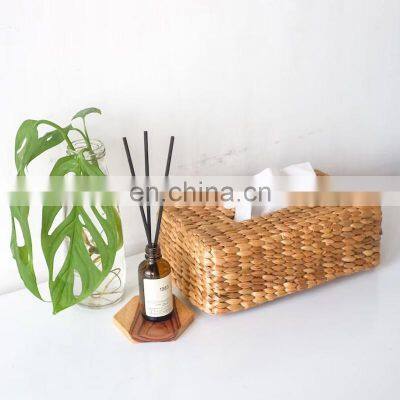 Hot Sale Handwoven Water Hyacinth Rectangular Tissue Box Cover Holder Bathroom Decoration Vietnam Manufacturer photo-3