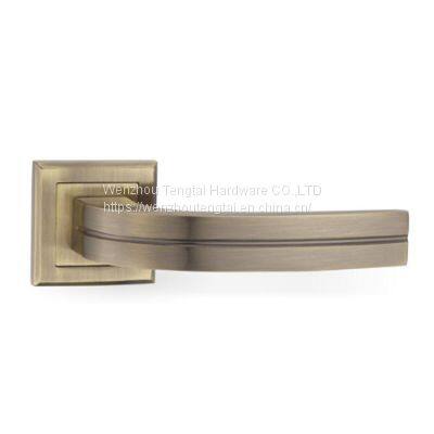 Internal External aluminum Door Handle for European Wooden Door Mortise Lock Hardware