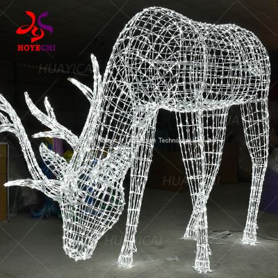 giant led outdoor 3D animated christmas ornaments reindeer lights