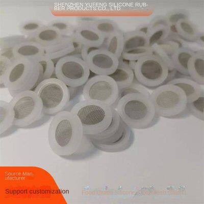 silicone sealing ring, flat filter screen, silicone-wrapped 304 filter screen, 4-point filter screen, silicone pad, filter screen pad, 4-point, free sample available, yf230612, food grade