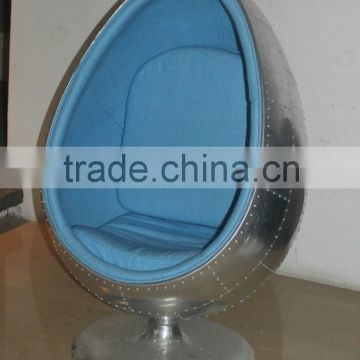 replica fiberglass cashmere Eero Aarnio Oval ball chair/bubble chair with Aluminum alloy epidermis