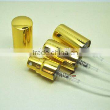 12mm shiny golden screw perfume sprayer with long metal cap