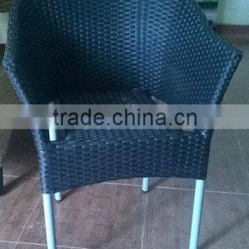 High quality best selling Black wicker PE chair with iron frame from Vietnam