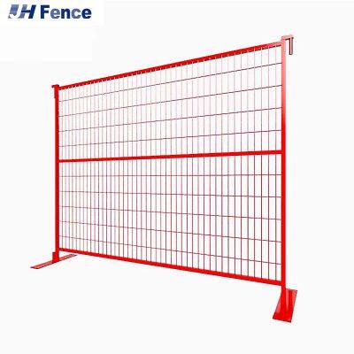 Customized Galvanized Outdoor Portable Metal 6 Feet * 10 Feet Canada Style Base Construction Site Temporary Fence Panel photo-3